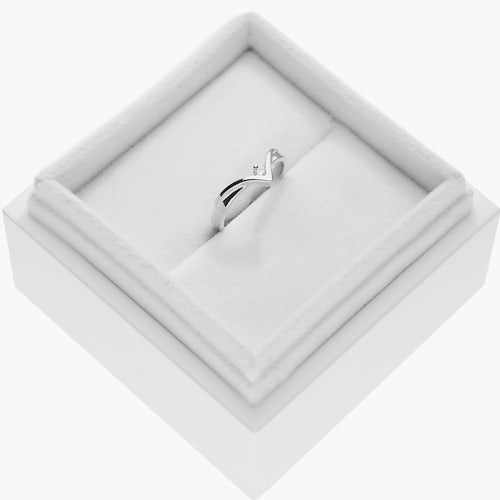 Pierścionek zaręczynowy SAVICKI: białe złoto, diament